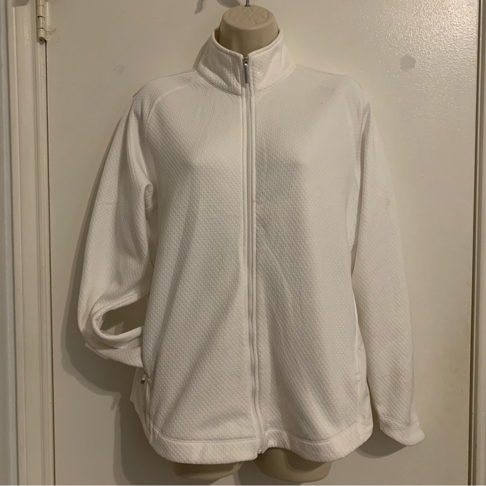 Nike golf White Full-Zip Utility Jacket sporty preppy L